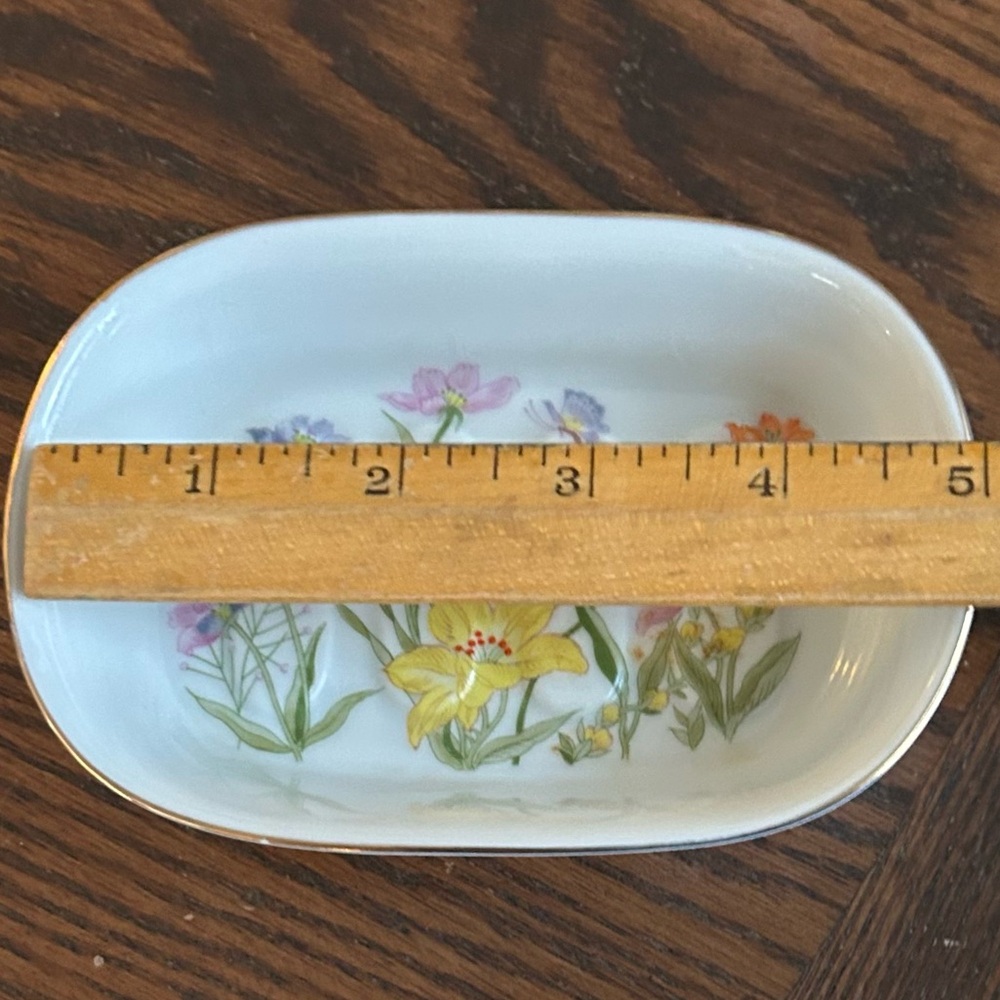 Ben Rickert Floral Porcelain Dish with Gold Trim - Picture 5 of 5